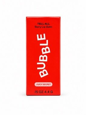 Bubble Tell All Berry Lip Balm Juicy Secret Hydrating Plant-Based Sealed New